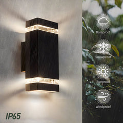 Modern IP65 Black Up Down Outdoor Wall Light