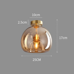 Retro Copper Glass Modern Ceiling Lights