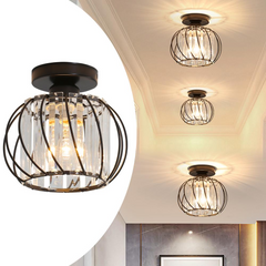 Hallway Ceiling Lighting, 16cm, black, E27
