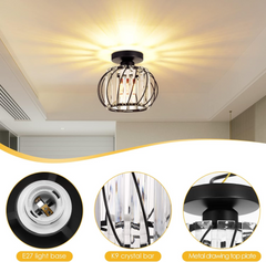 Hallway Ceiling Lighting, 16cm, black, E27