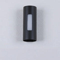 Modern Round IP65 Black LED Outdoor Wall Light in Black, Warm Light