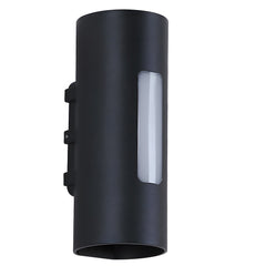 Modern Round IP65 Black LED Outdoor Wall Light in Black, Warm Light
