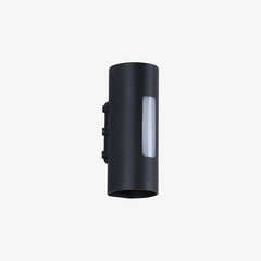 Modern Round IP65 Black LED Outdoor Wall Light in Black, Warm Light