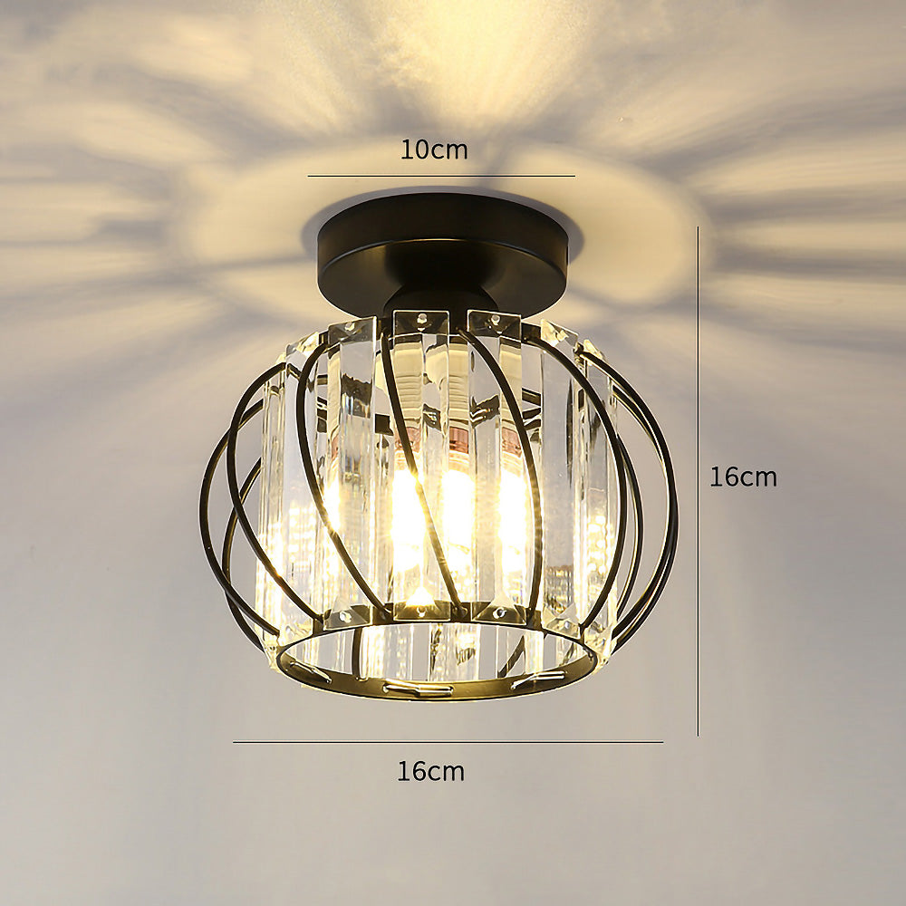 Hallway Ceiling Lighting, 16cm, black, E27