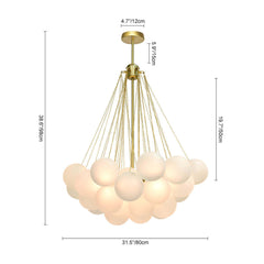 Modern Hanging Glass Cluster Bubble Chandelier Light